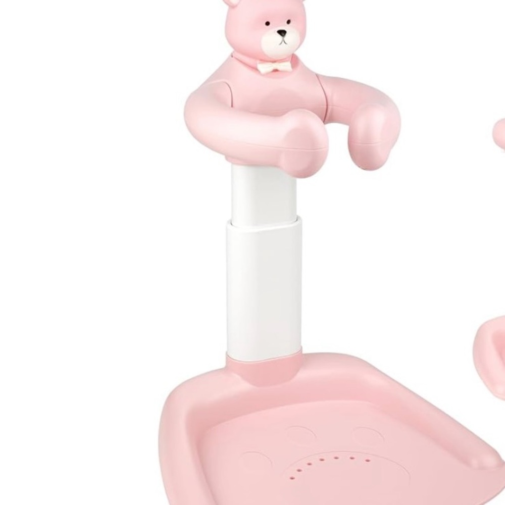 Pink Bear-Themed Kids' Step Stool